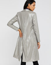 Kristina Sequin Duster Jacket, Silver (SILVER), large