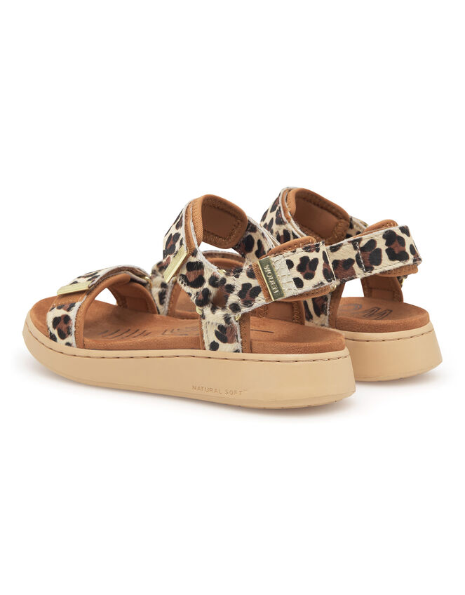 Woden Line Leopard Print Sandals, Leopard (LEOPARD), large