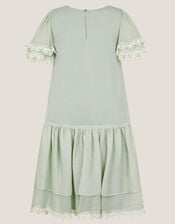 Antonia Drop Waist Flower Dress, Green (SAGE), large