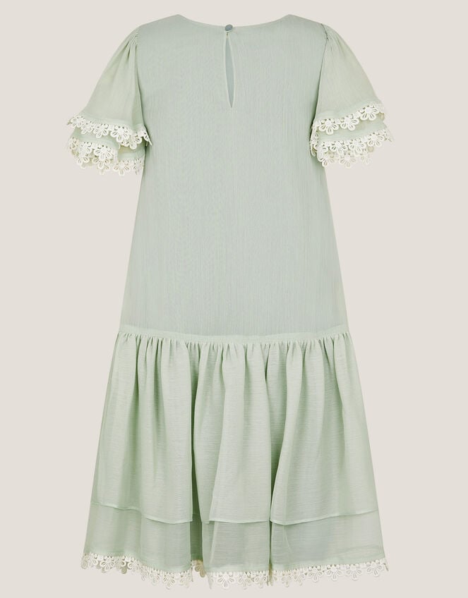 Antonia Drop Waist Flower Dress, Green (SAGE), large
