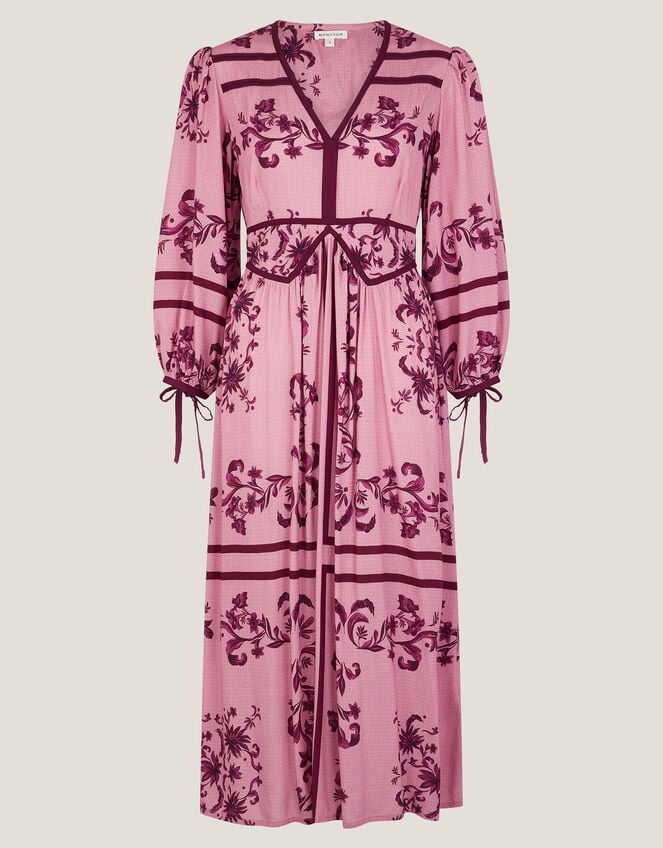Matilde Floral Long Sleeve Midi Dress, Pink (PINK), large
