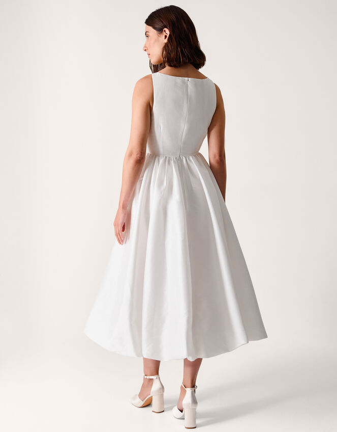 Mia Sleeveless Drop Waist Midi Wedding Dress, Ivory (IVORY), large