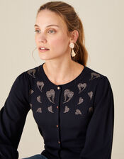 Heat-Seal Heart Cardigan, Blue (NAVY), large