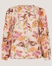 Leila Floral Print Blouse, Ivory (IVORY), large