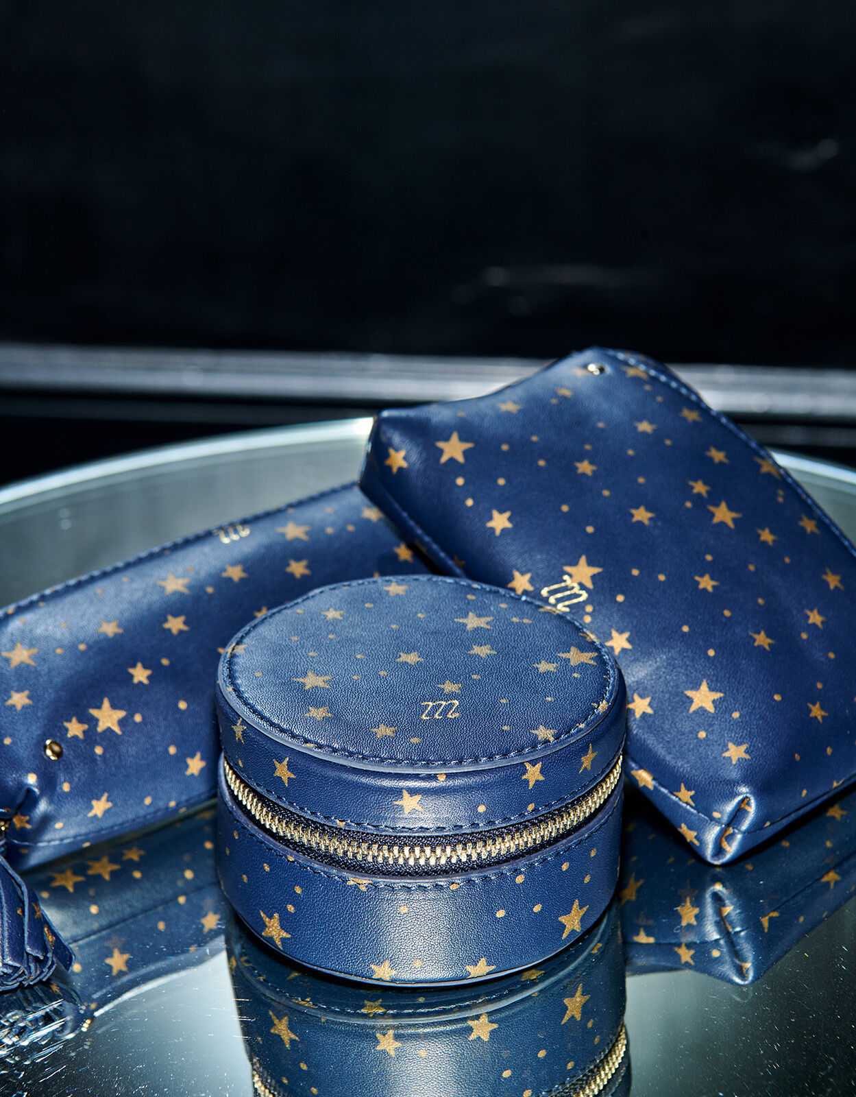 Star Print Large Leather Jewellery Box Bags Purses Monsoon UK