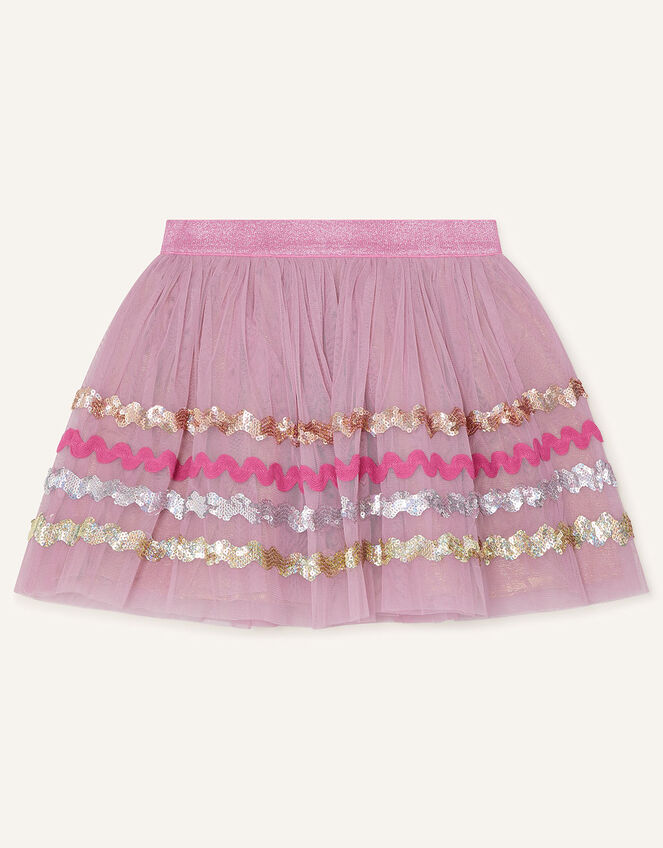 Disco Sequin Wave Skirt, Pink (PINK), large