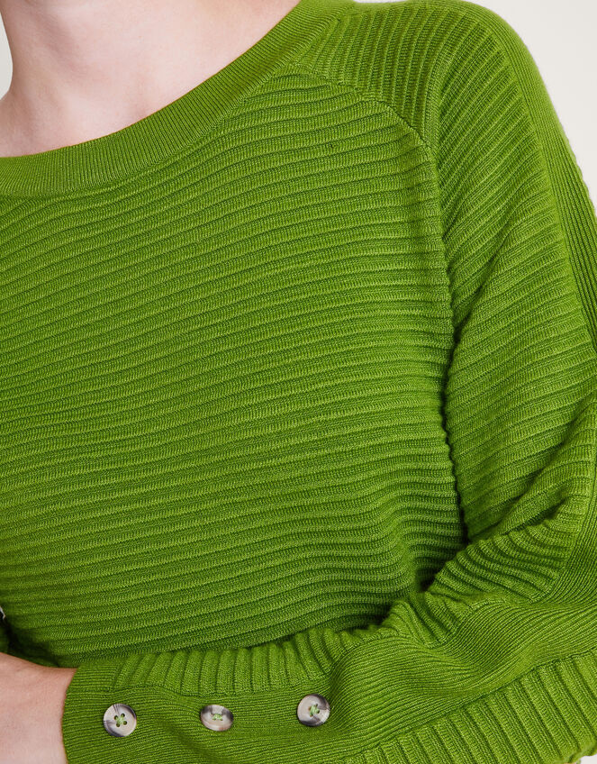 Ola Ottoman Rib Jumper, Green (GREEN), large