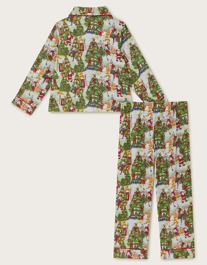 Father Christmas Long Pyjamas Set, Green (GREEN), large