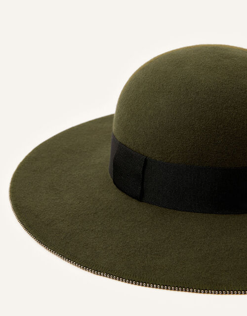 Floppy Beaded Trim Hat, , large