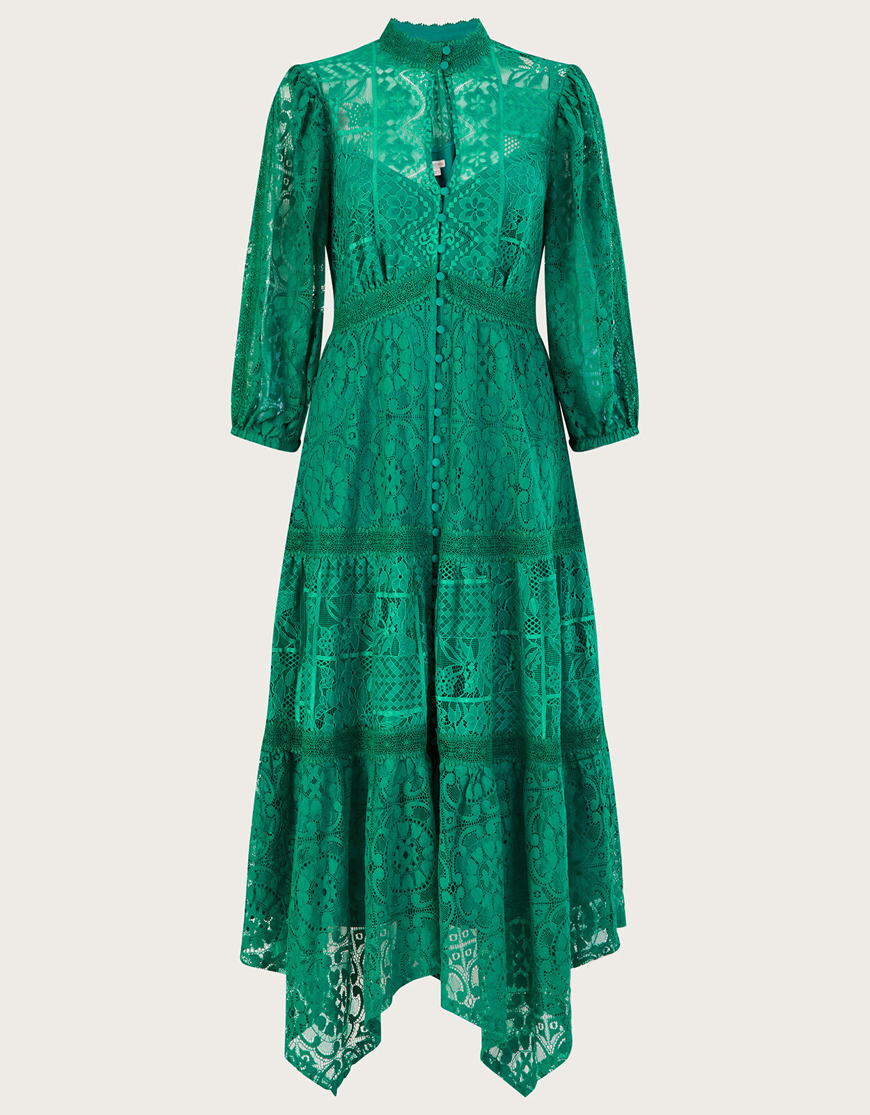 Rhea Lace Shirt Dress Green