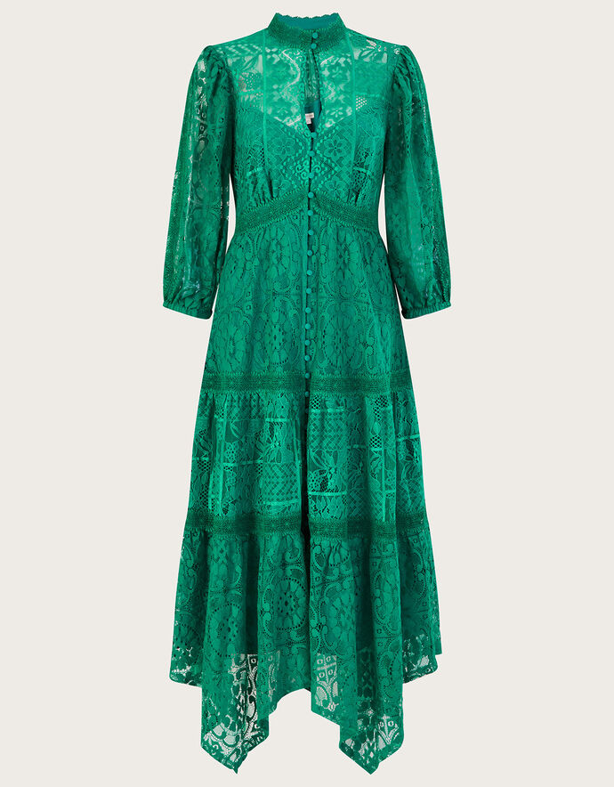 Rhea Lace Shirt Dress Green — free download