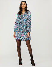 Suzie Colourful Sequin Smock Dress with Recyled Polyester, Blue (BLUE), large
