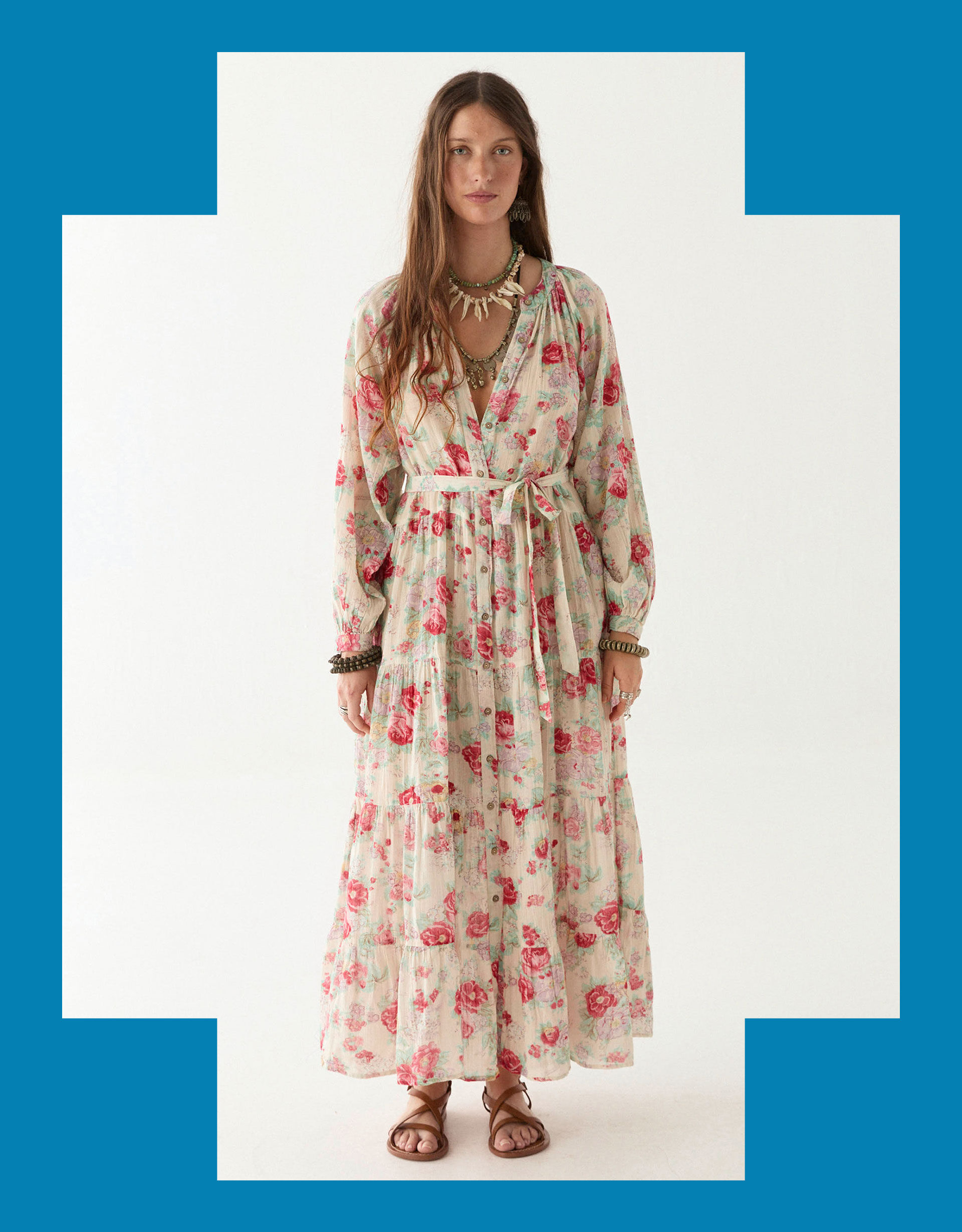 Maison Hotel Augustina Floral Maxi Dress Multi