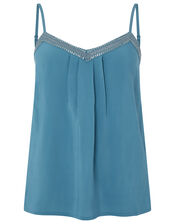 Brooke Embellished Cami Top, Teal (TEAL), large