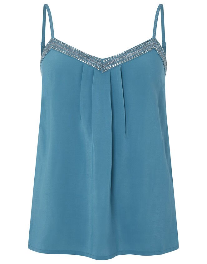 Brooke Embellished Cami Top, Teal (TEAL), large