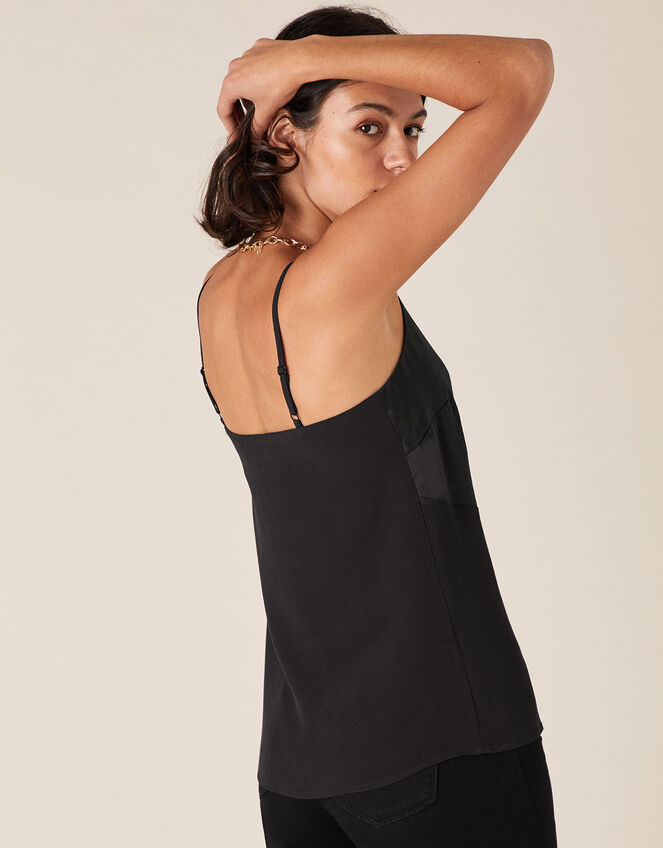 Satin Cami Top with LENZING™ ECOVERO™ , Black (BLACK), large