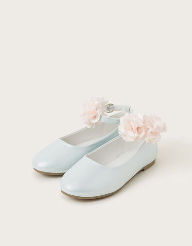 Corsage Strap Ballet Flats, Green (SAGE), large