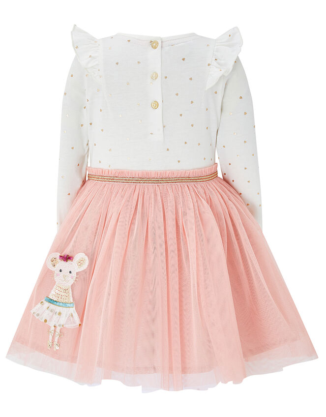 Baby Lorrie Long Sleeved Tutu Dress, Nude (NUDE), large