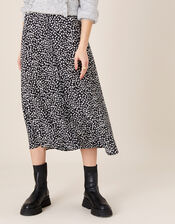 Monochrome Heart Midi Skirt, Black (BLACK), large