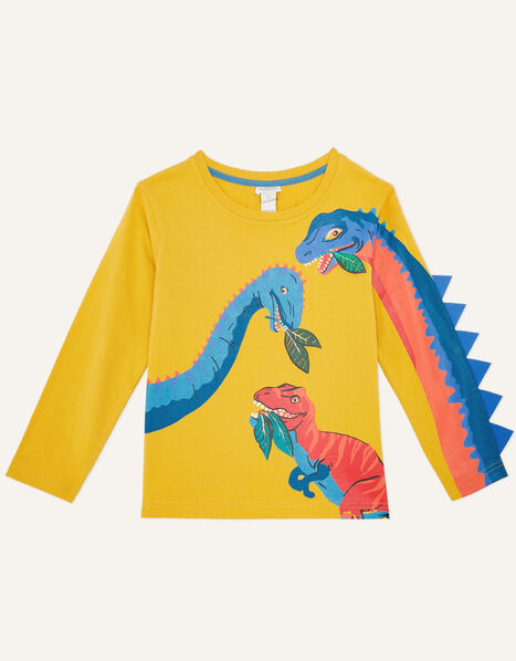 Dinosaur Long Sleeve T-Shirt Yellow, Yellow (MUSTARD), large