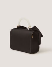 Satin Bow Bag, Black (BLACK), large
