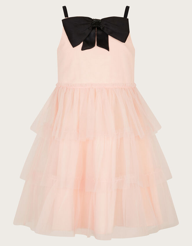 Paris Bow Tulle Ruffle Dress, Pink (PINK), large