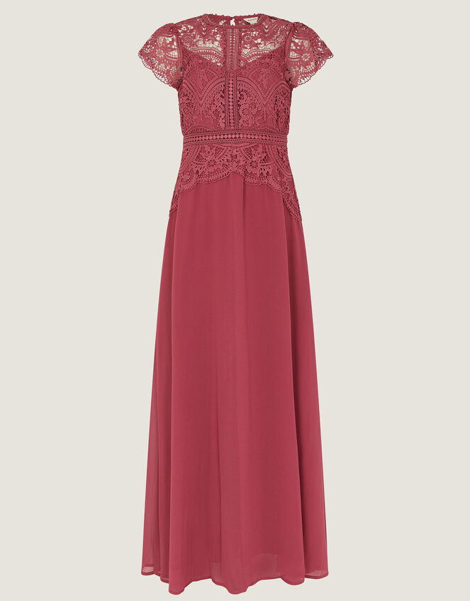 Monica Lace Bridesmaid Dress, DARK PINK, large