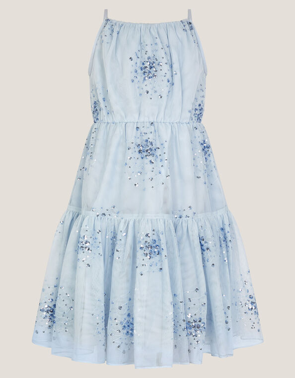 Tilly Sequin Tiered Party Dress, Blue (PALE BLUE), large