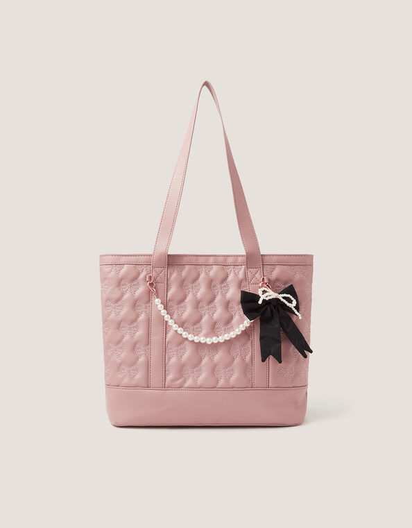 Bow Charm Tote Bag, , large