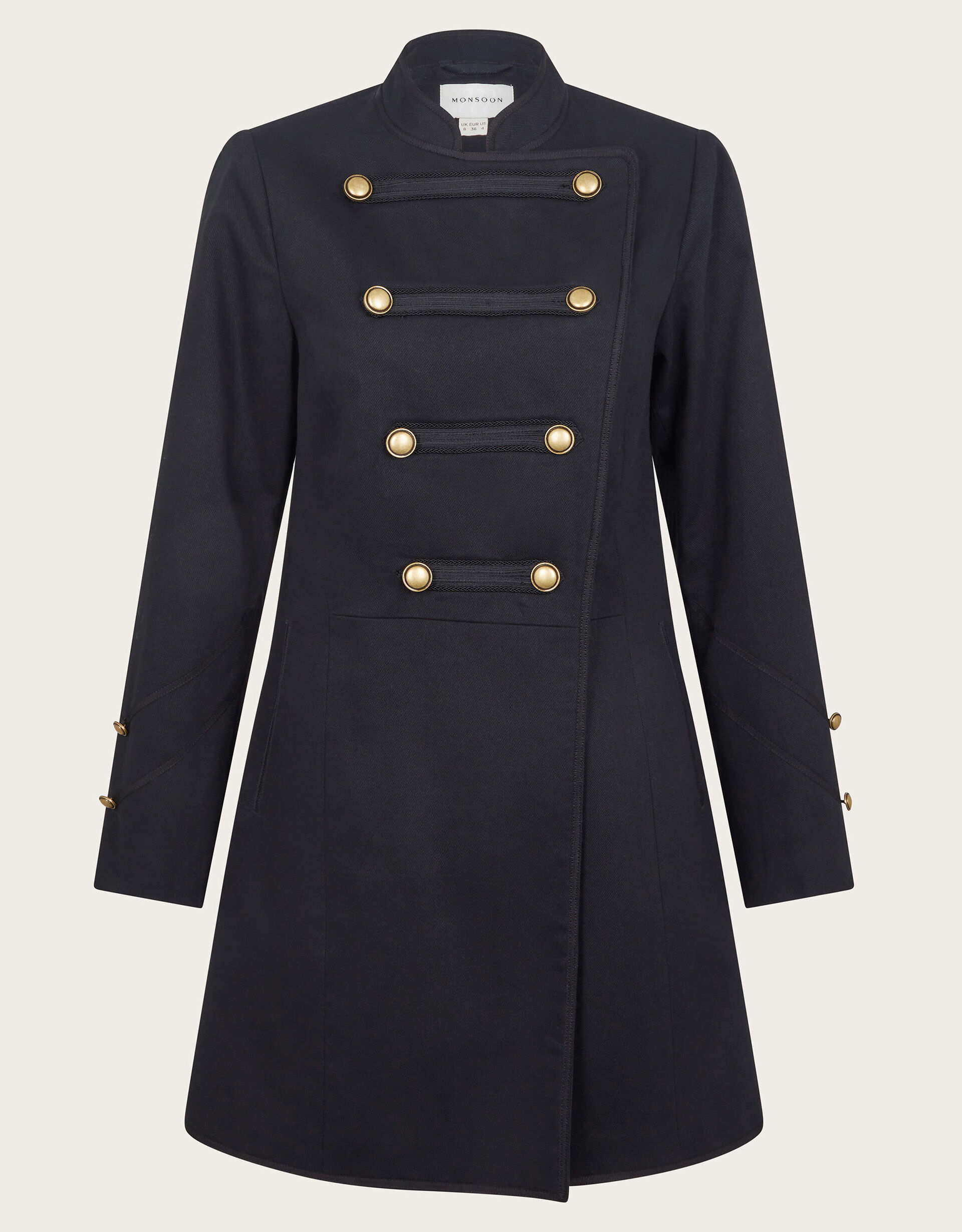 Women's double breasted military jacket hot sale