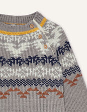 Fairisle Knit Jumper, Grey (GREY), large