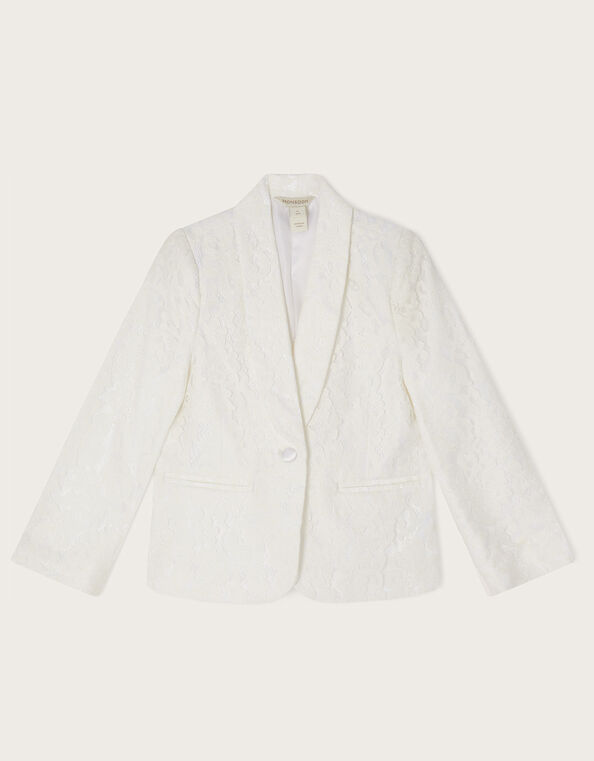 Brea Lace Bridesmaid Blazer, Ivory (IVORY), large