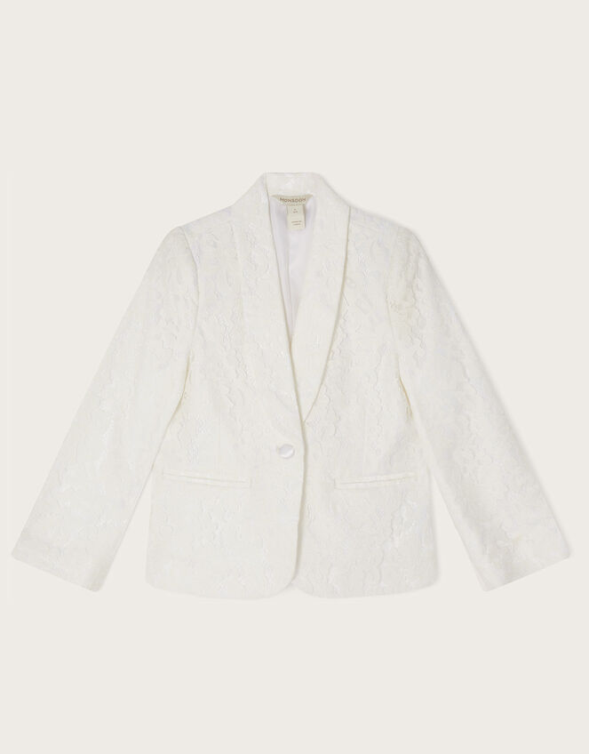 Brea Lace Bridesmaid Blazer, Ivory (IVORY), large