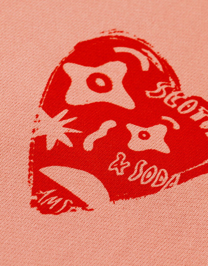 Scotch & Soda Heart Graphic Sweatshirt, Orange (PEACH), large