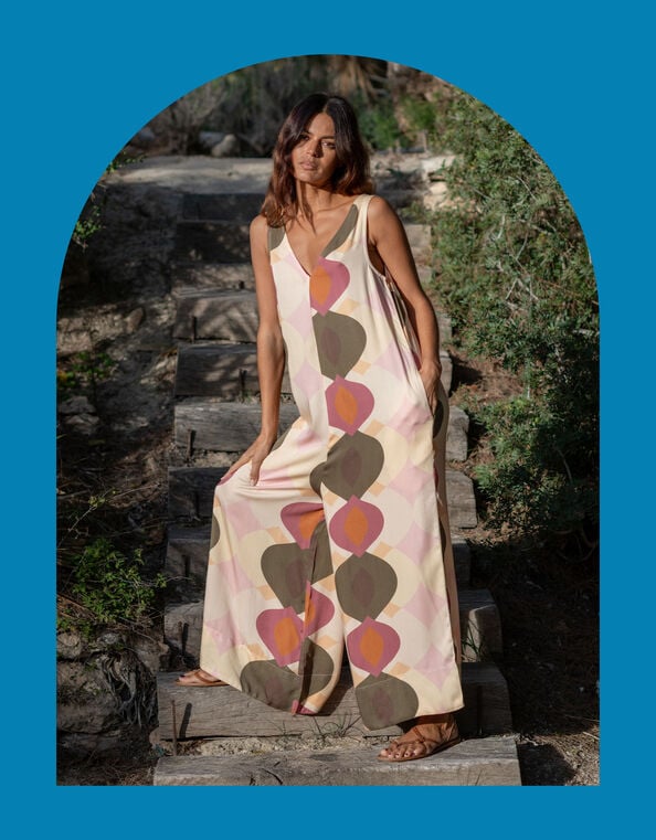 Lyrical Sisters Desert Bubble Print Jumpsuit, Multi (MULTI), large