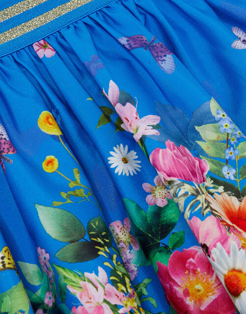 Large Flower Placement Skirt in Recycled Polyester, Blue (BLUE), large