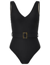 Karina Belted Swimsuit, Black (BLACK), large