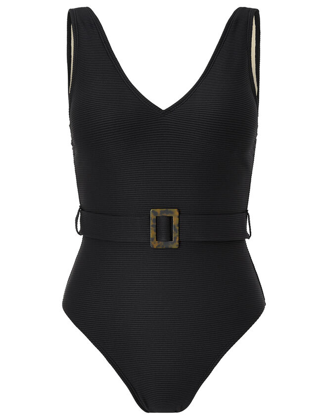Karina Belted Swimsuit, Black (BLACK), large