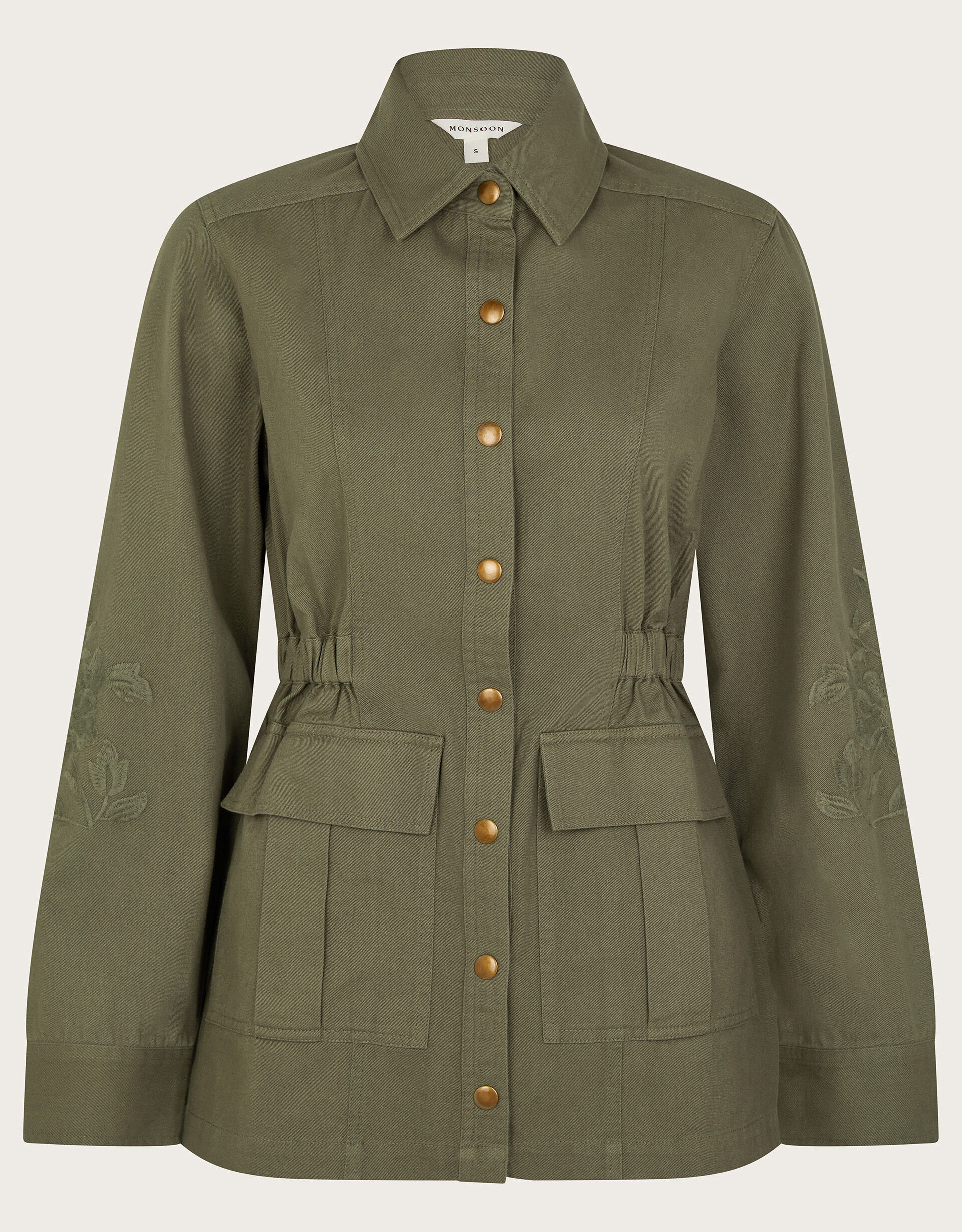 Lyria Embroidered Utility Jacket Green Casualwear Monsoon UK