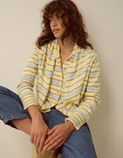 Shola Stripe Cardigan & Scarf, Yellow (BUTTER YELLOW), large