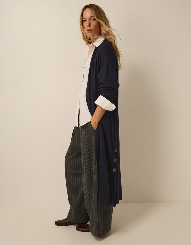 Sadie Knit Longline Cardigan, Blue (NAVY), large