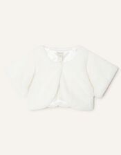 Faux Fur Shrug, Ivory (IVORY), large