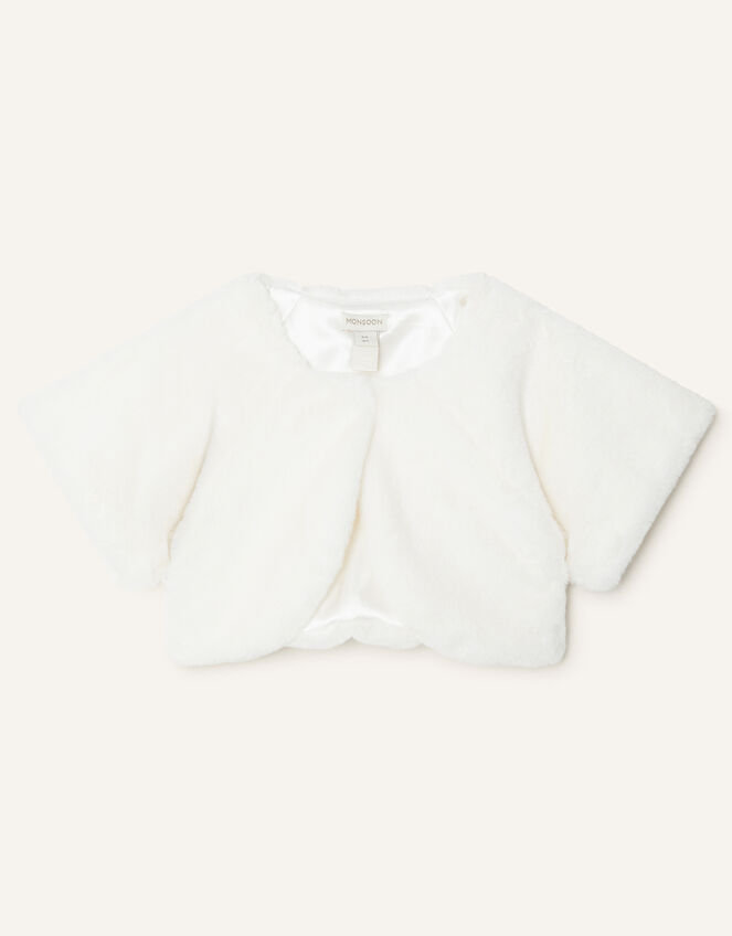Faux Fur Shrug, Ivory (IVORY), large