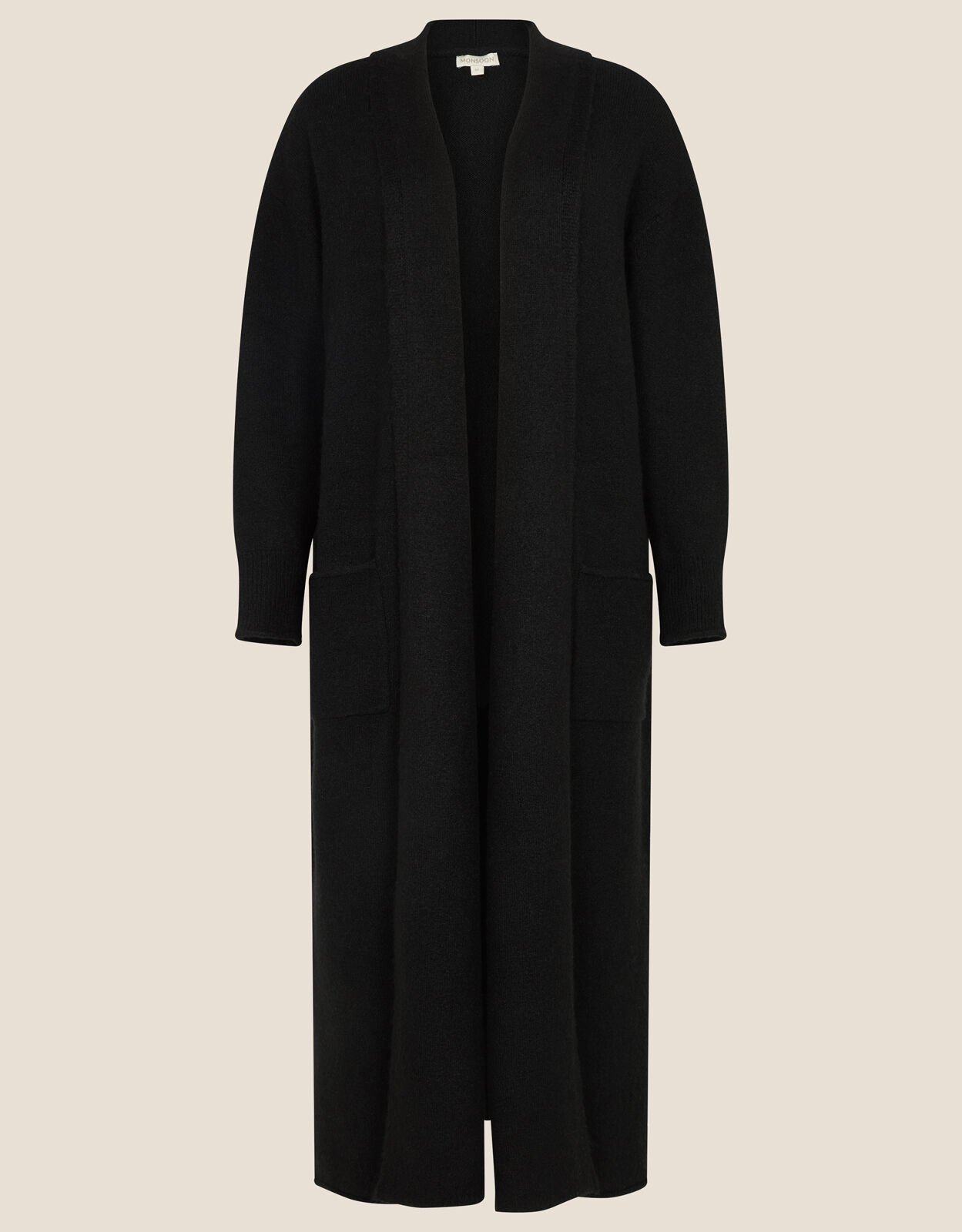Shawl Collar Longline Cardigan Black