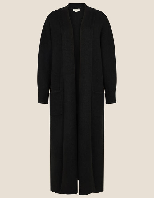 Shawl Collar Longline Cardigan, Black (BLACK), large