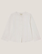 Embroidered Kurta Shirt, Ivory (IVORY), large