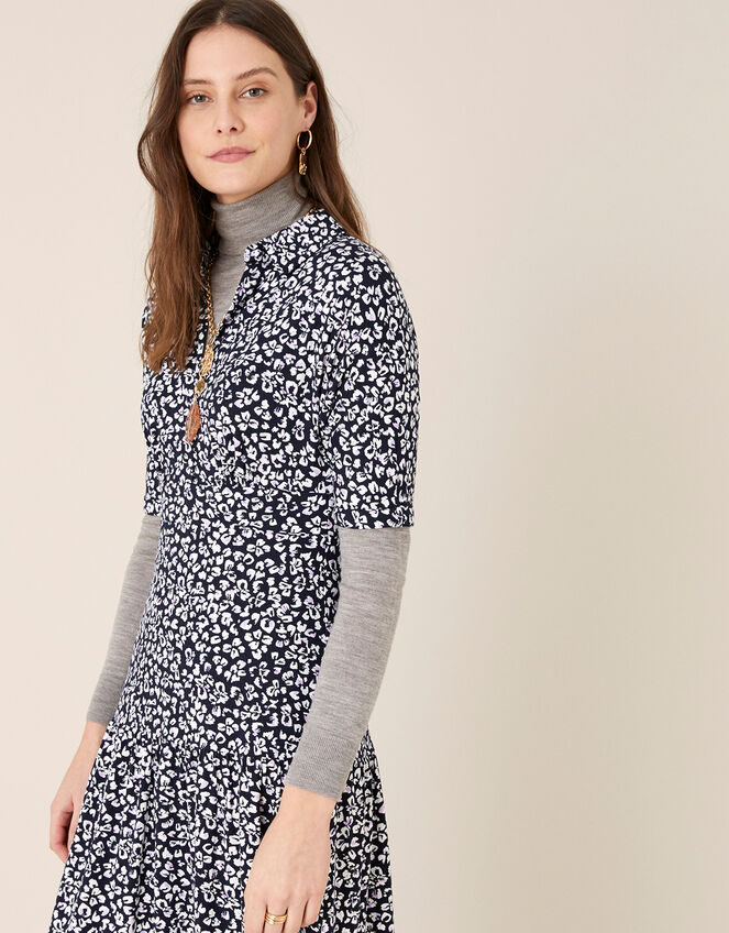 Salma Printed Midi Dress, Blue (BLUE), large