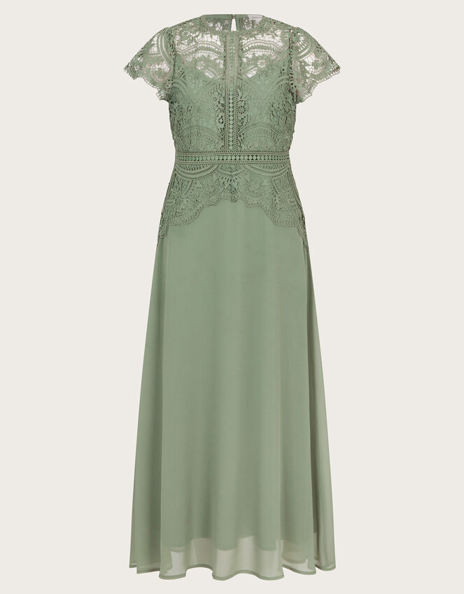 Monica Lace Midi Bridesmaid Dress Green