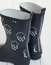 Grass and Air Junior Colour-Revealing Wellies, Blue (NAVY), large