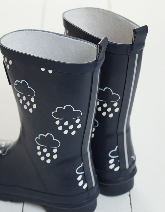 Grass and Air Junior Colour-Revealing Wellies, Blue (NAVY), large